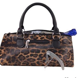 Primeware Wine Clutch Thermal Bag Cougar Animal Print Tote 750ml